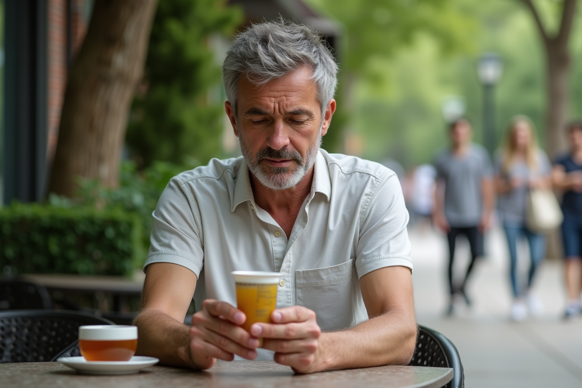 Homme lisant la liste d