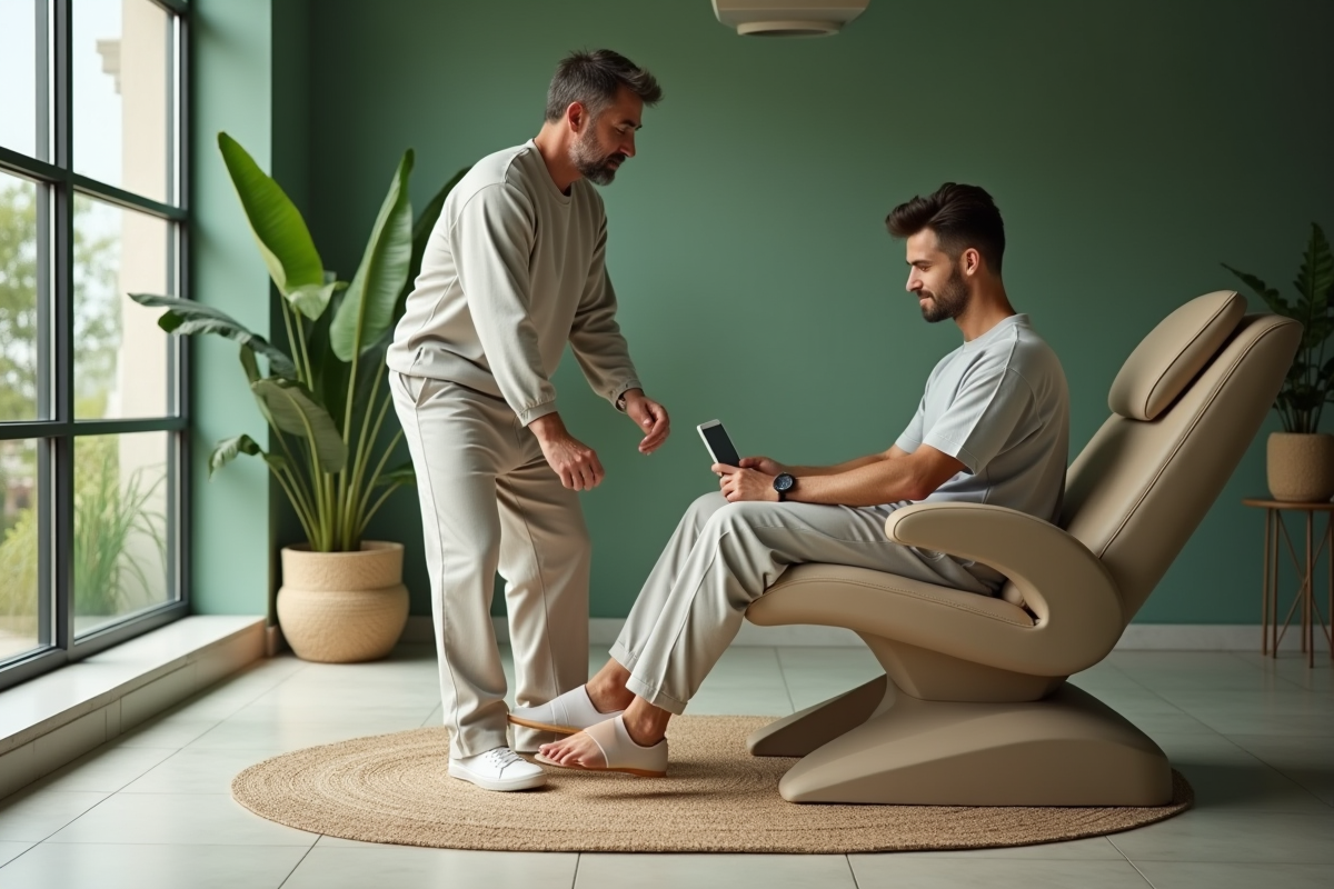 Homme détendu en train d