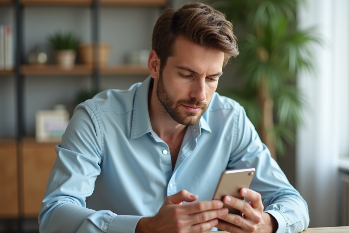 Homme appliquant une creme sous les yeux dans un salon lumineux