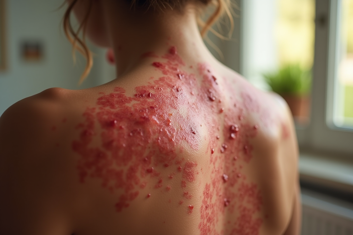 Peau rouge et irritée sur le dos après trop de massages